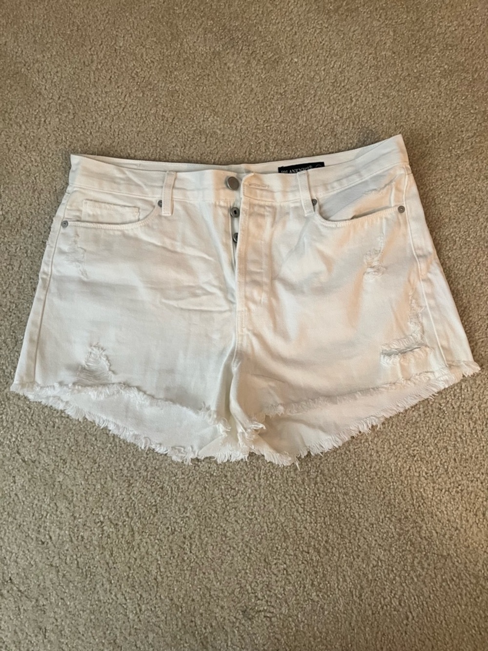 Blank NYC White Distressed Cutoff Denim Shorts
